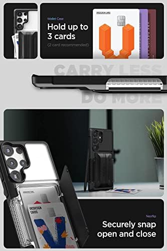 VRS DESIGN Neo Flip Aktív Galaxy S23 Ultra, Egyszerű Ajtón Pénztárca [2 Kártya] az Esetben Kompatibilis a Galaxy S23