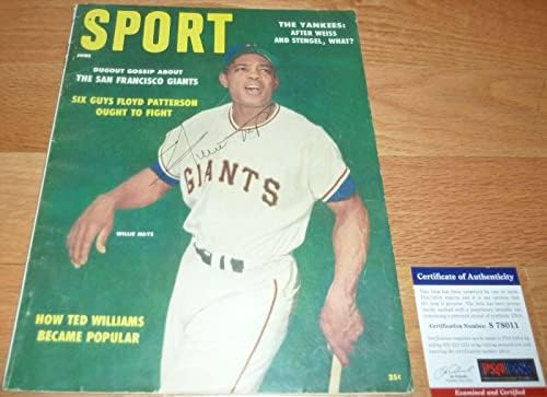 A Psa/dns-Willie Mays Aláírt június 1958 Sport Magazin Teljes Kérdés S78011 - Dedikált MLB Magazinok