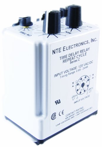 NTE Elektronika R32-11D10-24L Sorozat R32 Állítható Lassú Kiadás Késleltetés Relé, DC Működtetett, DPDT, 1.8 180 Második