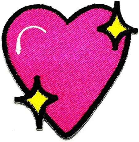 Kleenplus 3pcs. Rózsaszín Elég Szív Javítás Szerelem Rajzfilm Hímzett Applied Kézműves Kézzel készített Baba Gyerek
