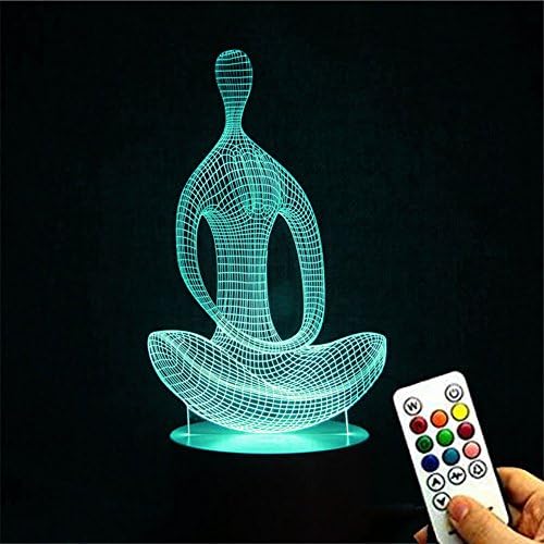 Deerbird® Jóga Meditáció Stílusú 3D Absztrakt Vizuális Optikai Illúzió 7 Színek Gradiens Távirányító USB asztali Lámpa