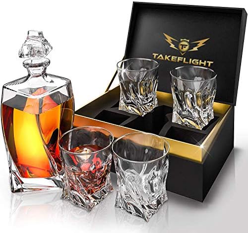 TF TAKEFLIGHT Whiskys Üveget Meghatározott Whiskey-vel Szemüveg - Whisky Ajándékok Férfiaknak | Whiskys Pohár Készlet