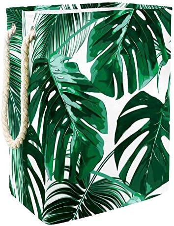 Inhomer Trópusi pálmalevelekből Dzsungel Levelek, Virágos 300D Oxford PVC, Vízálló Szennyestartót Nagy Kosárban a Takaró