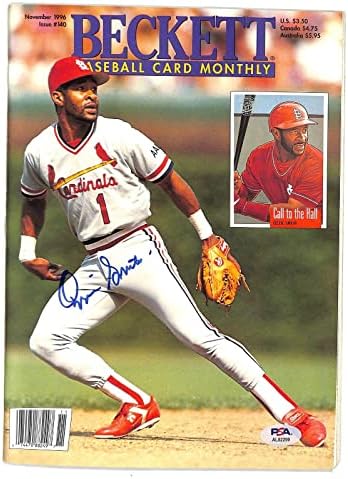 Ozzie Smith írt alá a St. Louis Cardinals Beckett Magazin PSA/DNS 91522 - Dedikált MLB Magazinok
