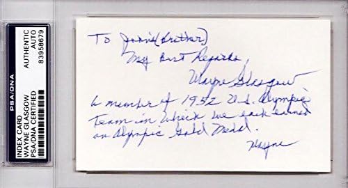 Wayne Glasgow Aláírt - Dedikált Oklahoma Sooners Kosárlabda 3x5 Index Kártya TONNA FELIRATOK - 1952-ben aranyérmes -